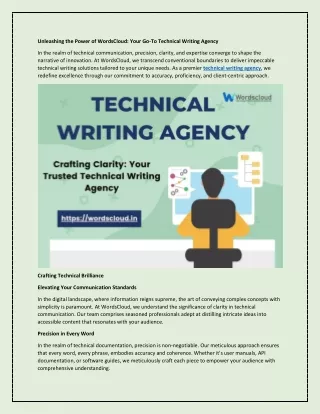 Unleashing the Power of WordsCloud: Your Go-To Technical Writing Agency