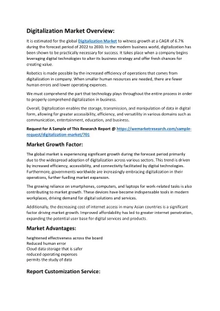 digitalization market overview