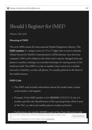 Should I Register for IMEI?
