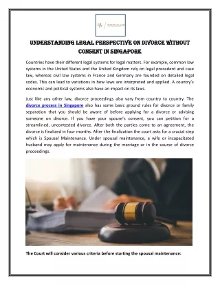 Understanding legal perspective on divorce without consent in Singapore