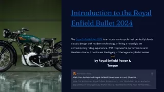 Introduction to the Royal Enfield Bullet 2024