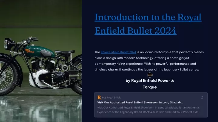 introduction to the royal enfield bullet 2024