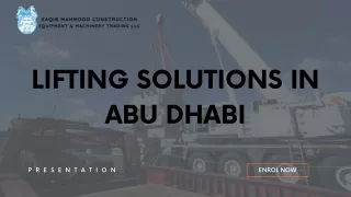Heavy Lifting Solutions in Abu Dhabi