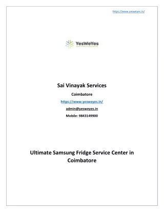 Take Advantage Of Samsung Fridge Services In Coimbatore