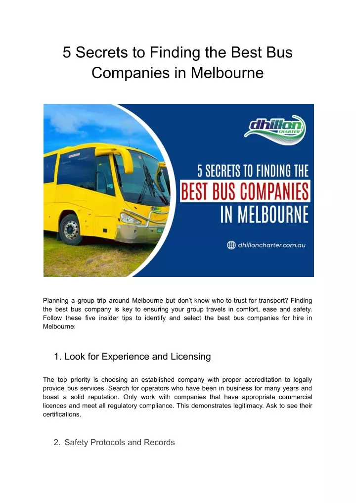 5 secrets to finding the best bus companies