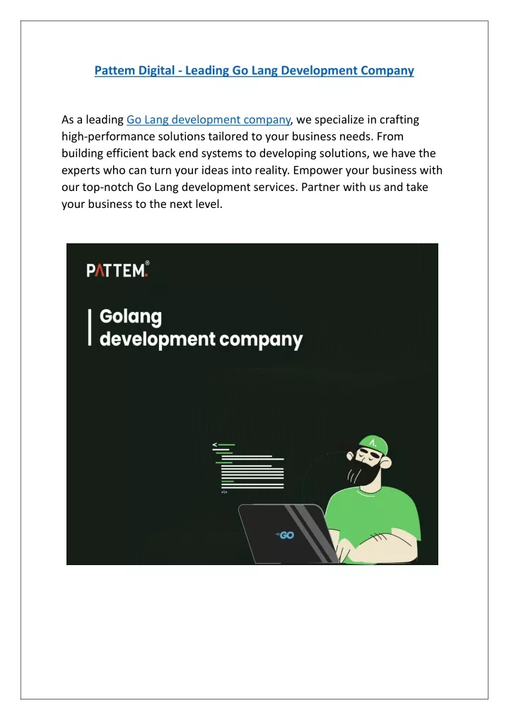 pattem digital leading go lang development company