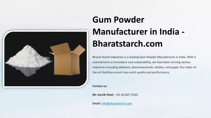 gum powder manufacturer in india bharatstarch com