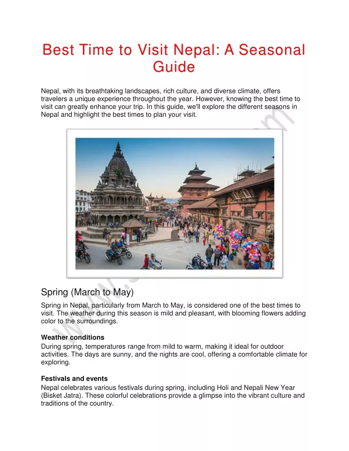 best time to visit nepal a seasonal guide nepal