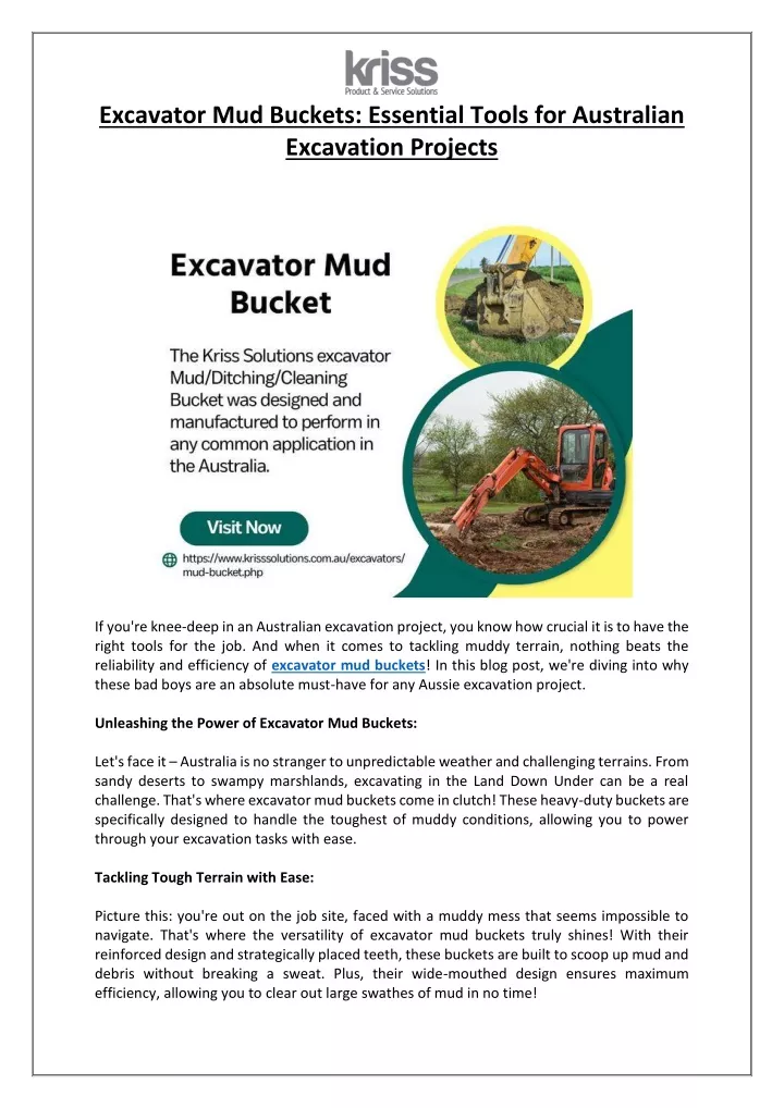 excavator mud buckets essential tools