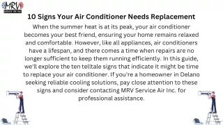 10 Signs Your Air Conditioner Needs Replacement