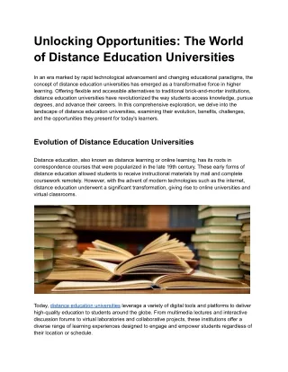 Diverse Degree Programs: Navigating the Offerings of a Distance Education Univer