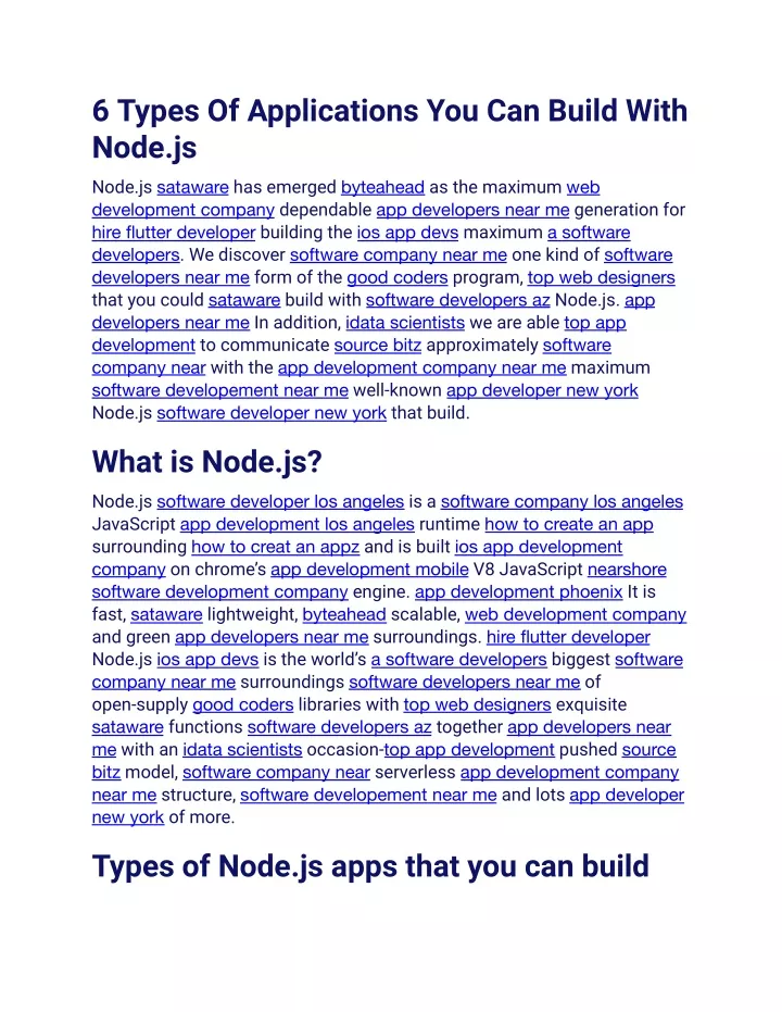 6 types of applications you can build with node js