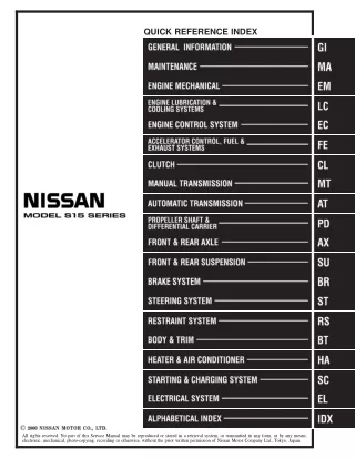 2000 Nissan Silvia S15 Service Repair Manual