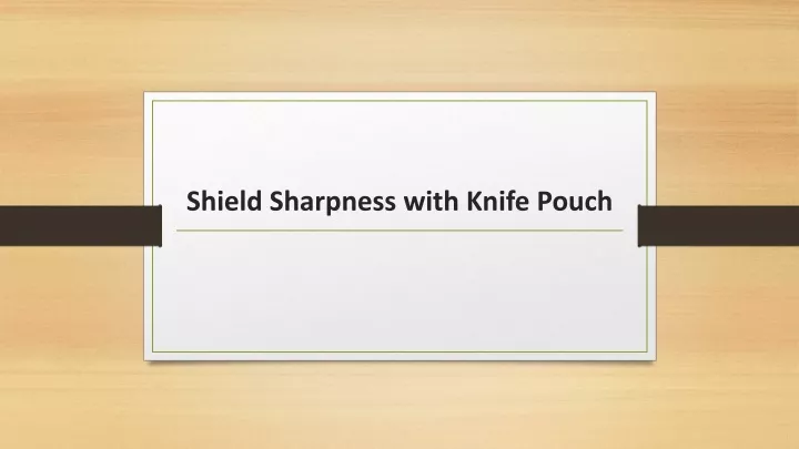 shield sharpness with knife pouch