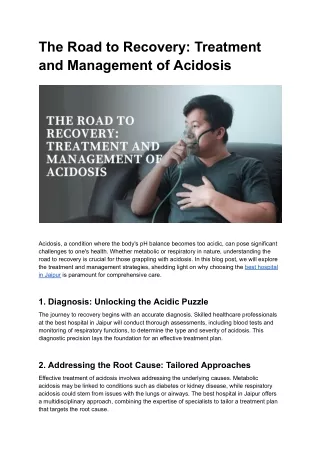 The Road to Recovery_ Treatment and Management of Acidosis