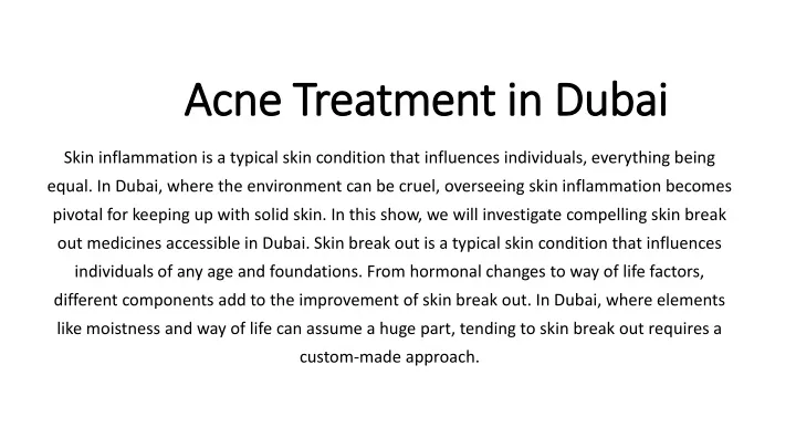 acne treatment in dubai