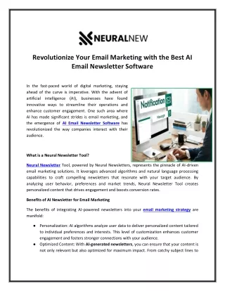 Revolutionize Your Email Marketing with the Best AI Email Newsletter Software