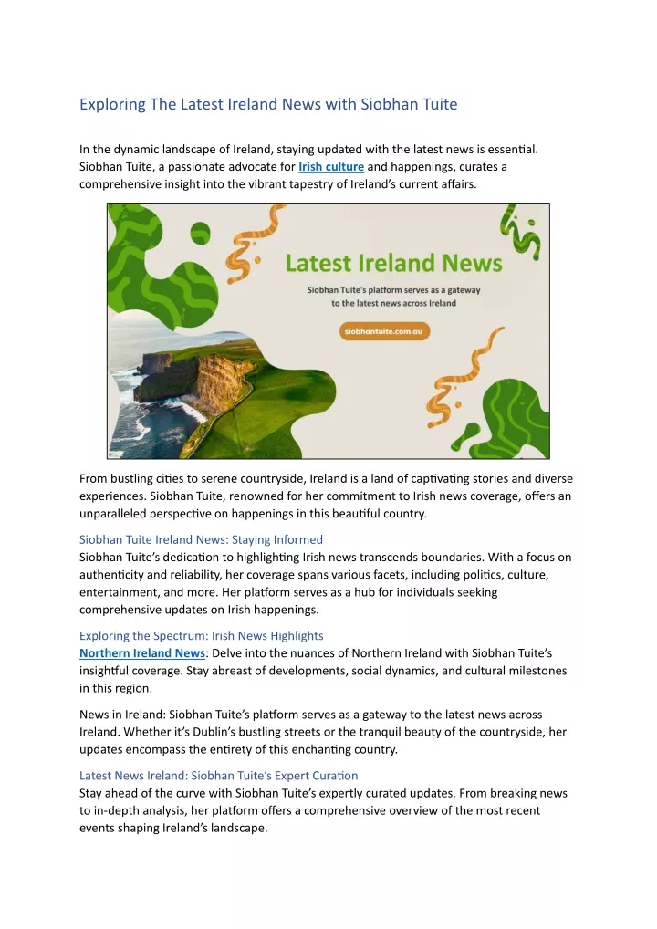 exploring the latest ireland news with siobhan