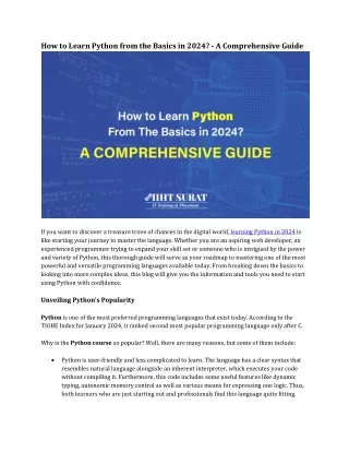 How to Learn Python from the Basics in 2024? - Complete Guide