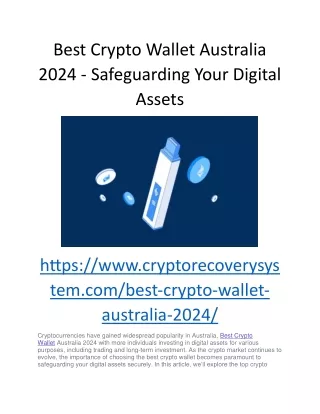 best crypto wallet australia 2024 safeguarding