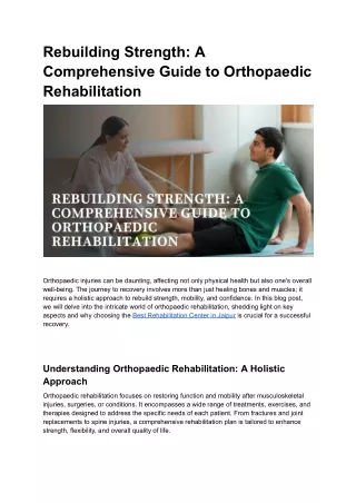 Rebuilding Strength_ A Comprehensive Guide to Orthopaedic Rehabilitation