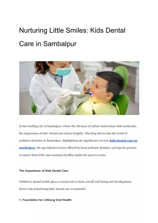 Nurturing Little Smiles_ Kids Dental Care in Sambalpur