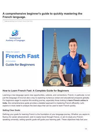 How to Learn French Fast A Complete Guide for Beginners