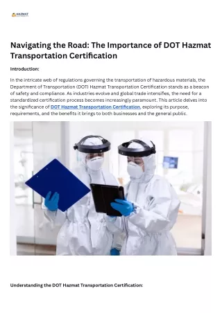 navigating the road the importance of dot hazmat