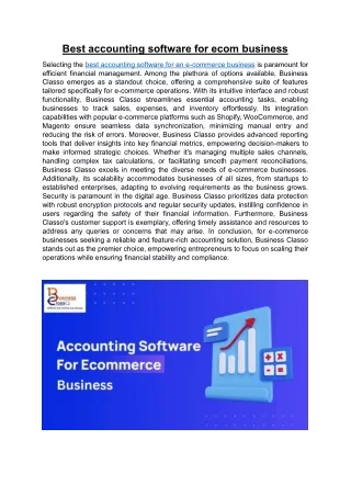 Best accounting software for ecom business