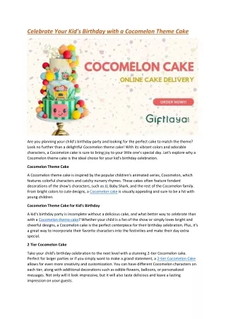 Cocomelon Theme Cake