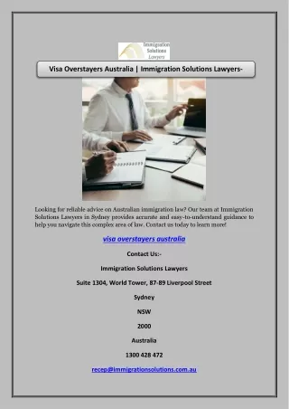 Visa Overstayers Australia | Immigration Solutions Lawyers