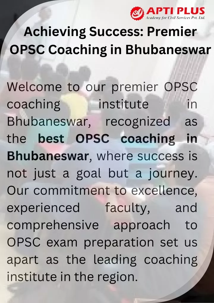 achieving success premier opsc coaching