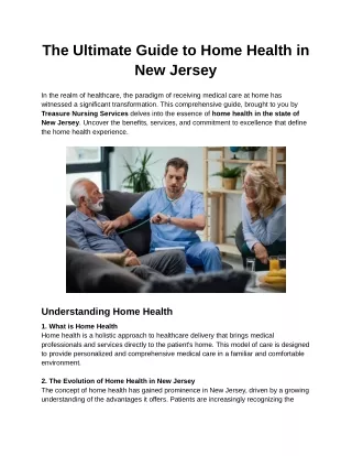 The Ultimate Guide to Home Health in New Jersey