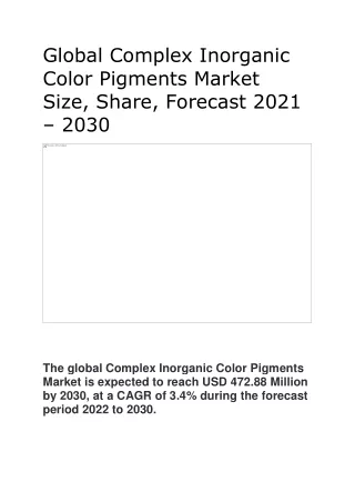 global complex inorganic color pigments market