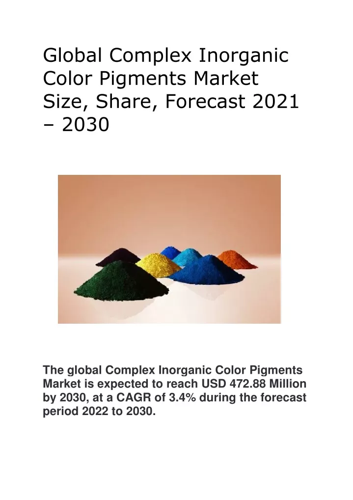 global complex inorganic color pigments market