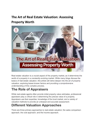 The Art of Real Estate Valuation_ Assessing Property Worth