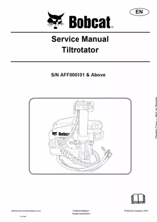 Bobcat Tiltrotator Service Repair Manual SN AFF000101 And Above