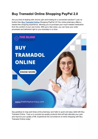 Get Tramadol Online Shopping PayPal 2.0 Available