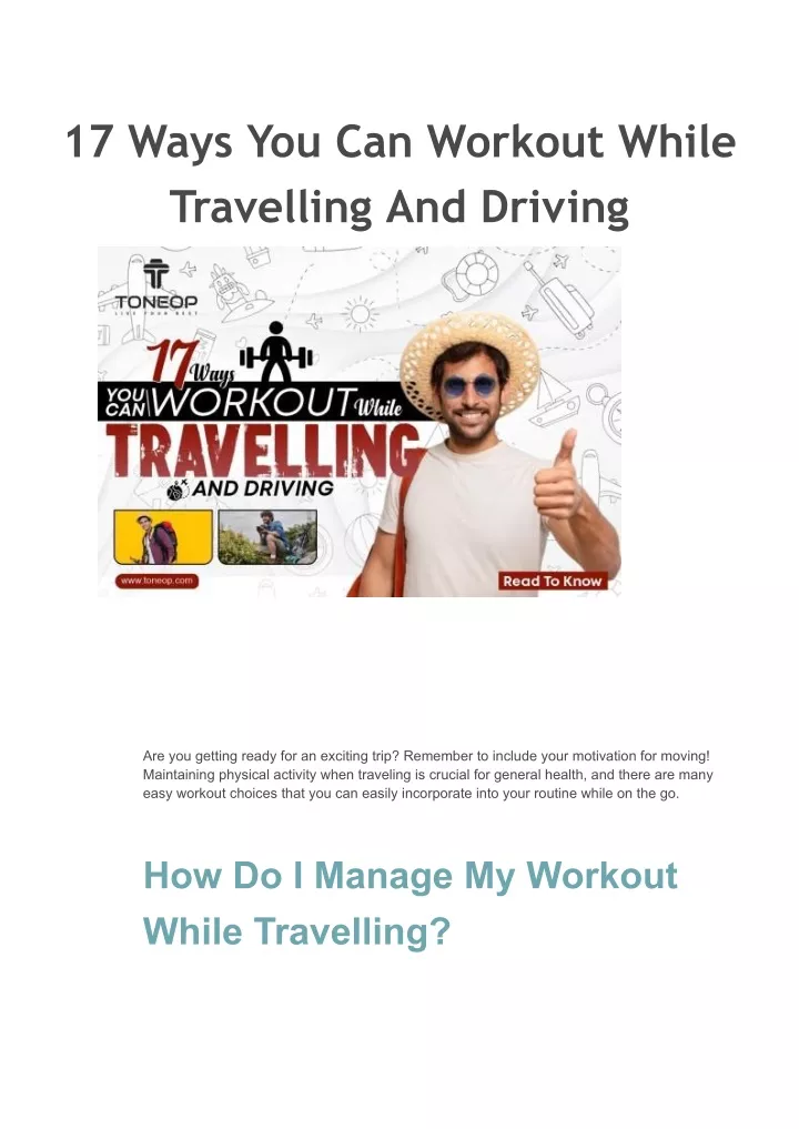 17 ways you can workout while travelling