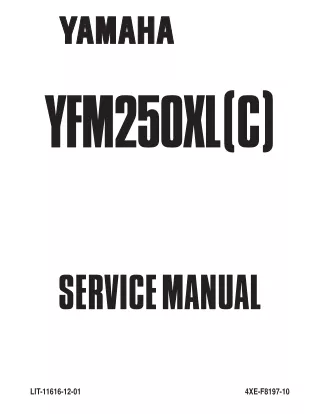 2000 Yamaha YFM250 Beartracker Service Repair Manual