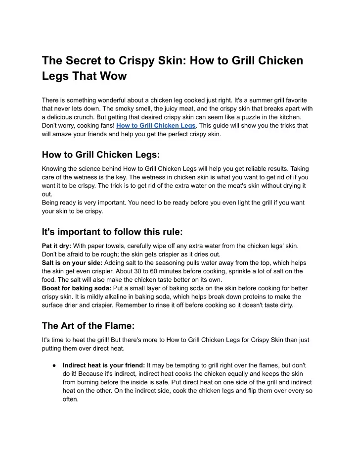 the secret to crispy skin how to grill chicken