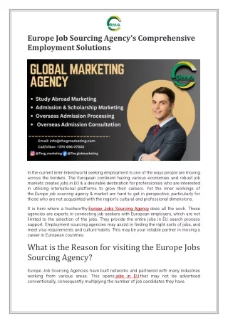 Europe Job Sourcing Agency’s Comprehensive Employment Solutions