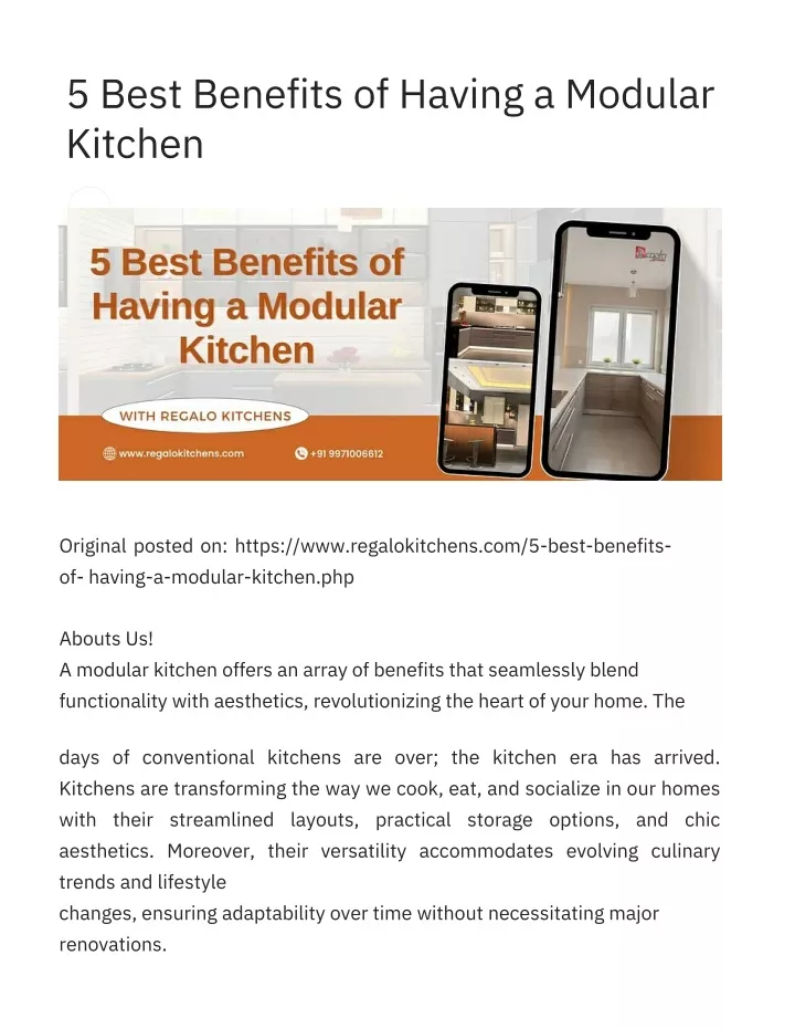 5 best benefits of having a modular kitchen