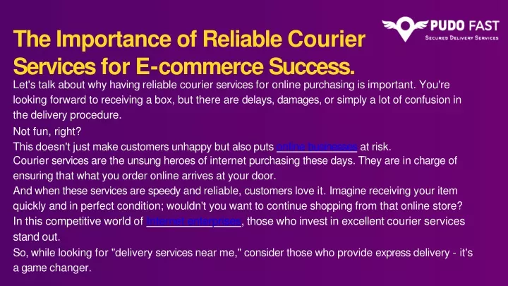 the importance of reliable courier services for e commerce success