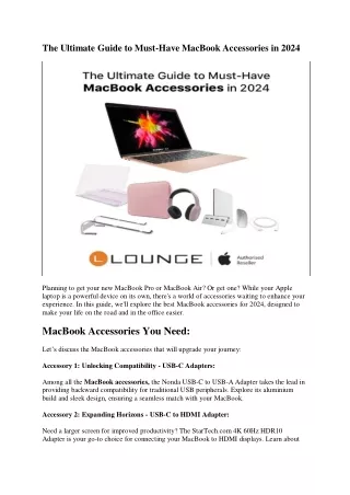 The Ultimate Guide to Must-Have MacBook Accessories in 2024