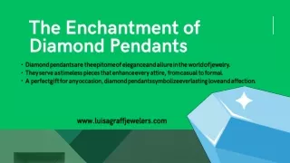 The Enchantment of Diamond Pendants