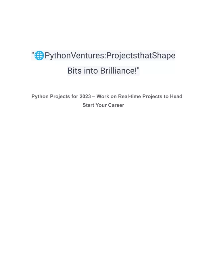 pythonventures projectsthatshape