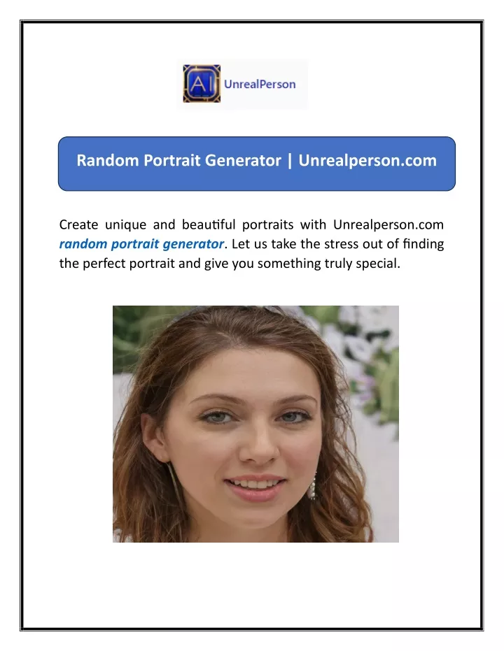 random portrait generator unrealperson com