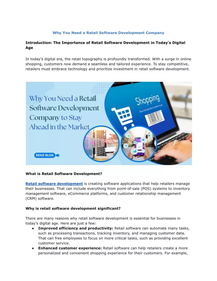 why you need a retail software development company