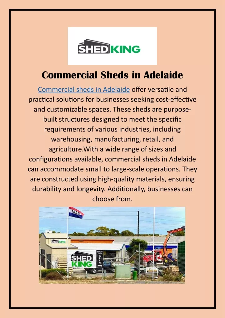 commercial sheds in adelaide